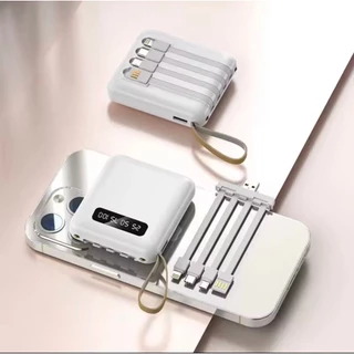 🔥HOT🔥Power Bank 30000mAh รุ่น E35 ABS สายชาร์จในตัว 4 หัว สำหรับiOS-Android USBชาร์จได้ทุกรุ่น