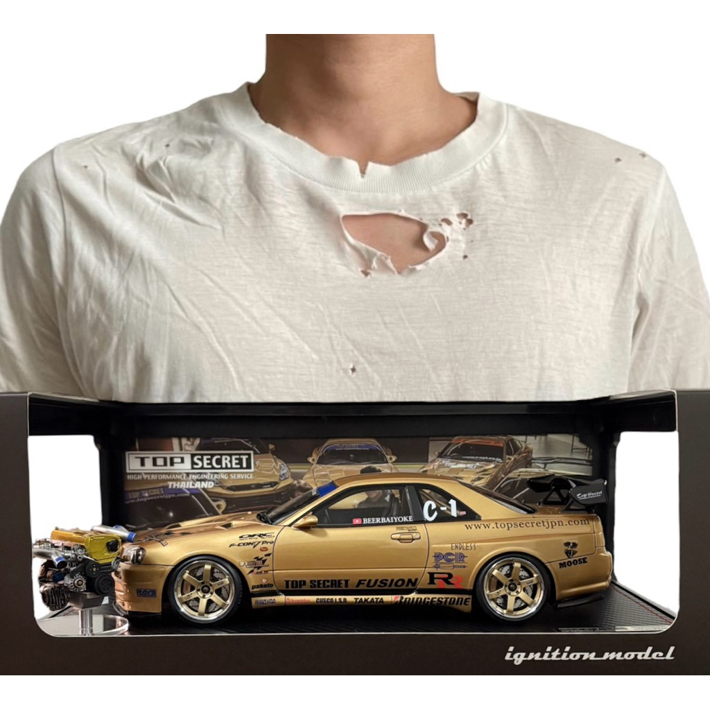 โมเดลรถ r34 topsecret ขนาด 1/18