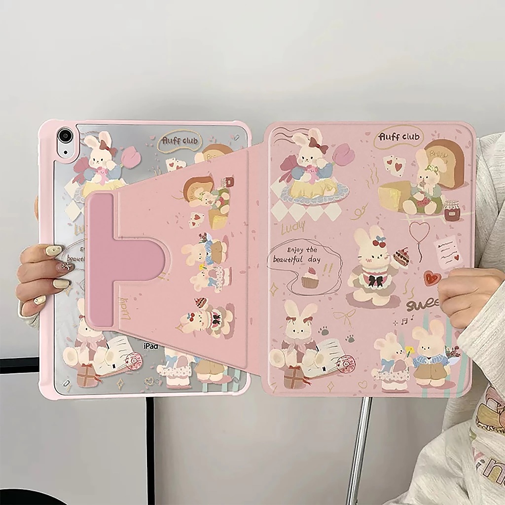 ⭐พร้อมส่ง⭐เคส Samsung Tab S9FE S9 S9+ หมุนได้ 360°ปาร์ตี้บันนี่ S10+ S10FE มีที่ใส่ปากกา S6 Lite S8