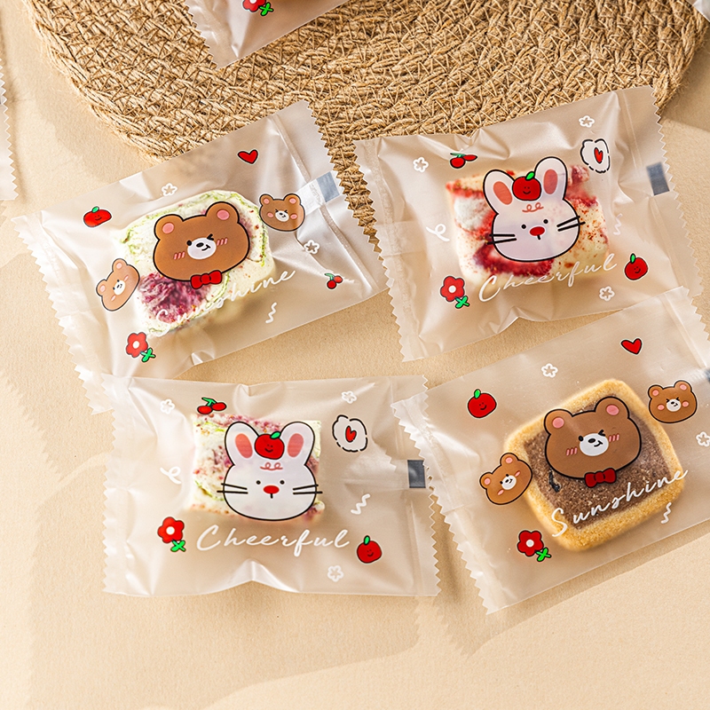ถุงซีล ใส่คุกกี้ ถุงขนม ลายน่ารัก หมี กระต่าย ขนาด 5.5x8.5 และ 7x10 ซม. แพคละ 95-100 ใบ - รูปที่ 3
