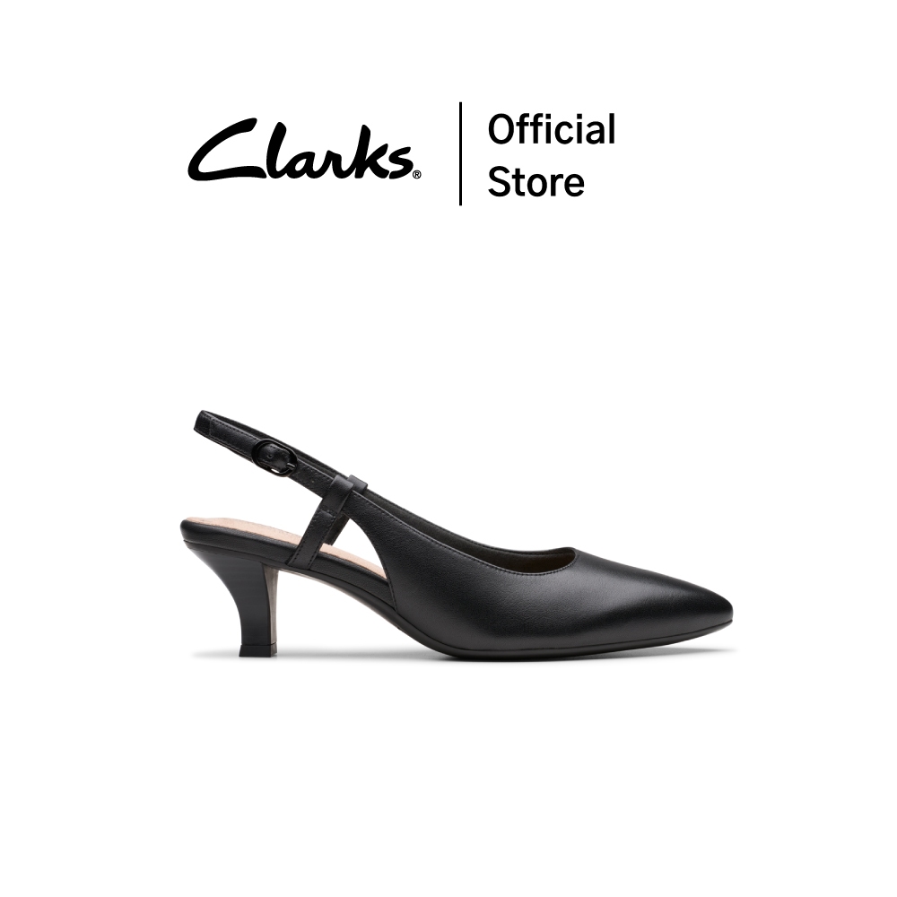 Clarks รุ่น KEPLEY LANE สี BLACK LEATHER รองเท้าส้นสูง ไซส์เล็ก 35.5 หนังแท้ รองเท้ารัดส้น คุณภาพดี ใส่สบาย รองเท้าทำงาน