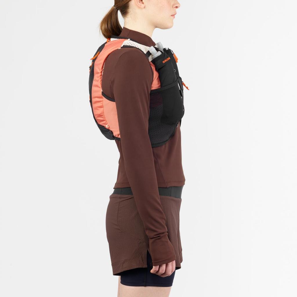 SALOMON ACTIVE SKIN 4 SET Women's Running Vest เป้น้ำวิ่งเทรล + ขวดน้ำนิ่ม 500ml x 2 ขวด LC2663100 Official Store — صورة 4