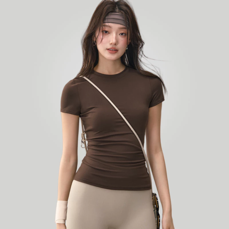 GymHub เสื้อยืดแขนสั้นรัดรูป ระบายอากาศ thumbnail 3