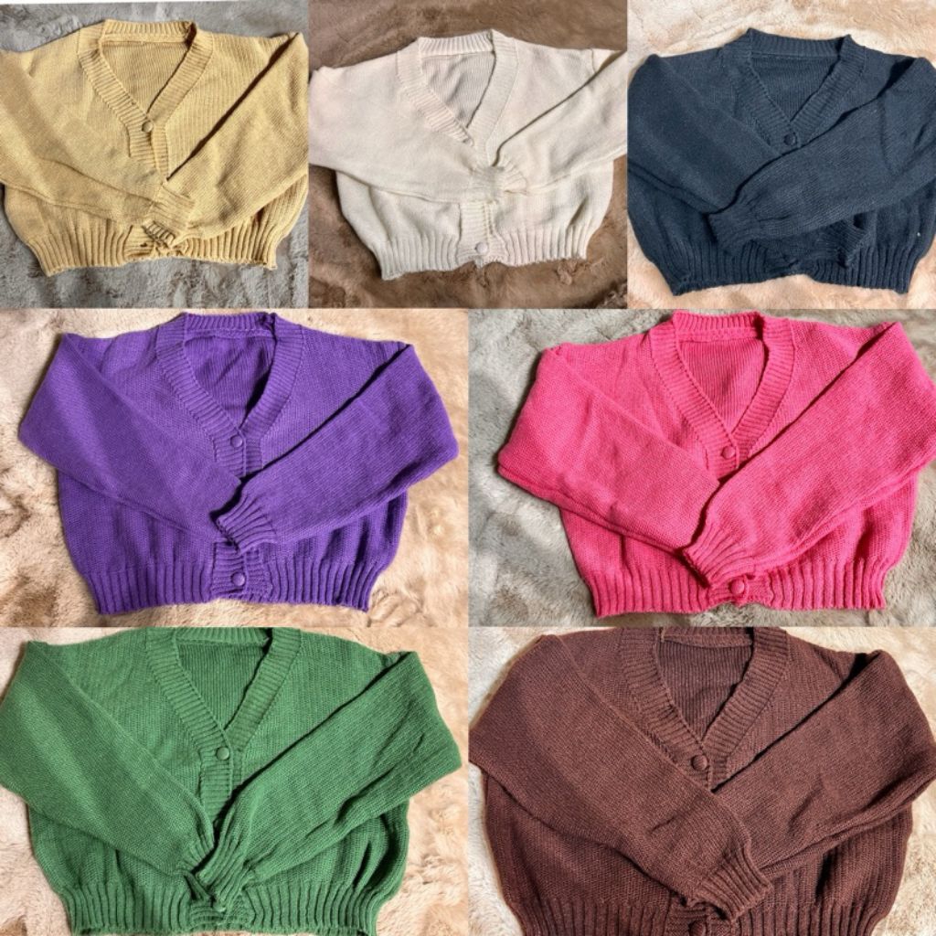 BY IRA ครอปคาร์ดิแกน สีครีม