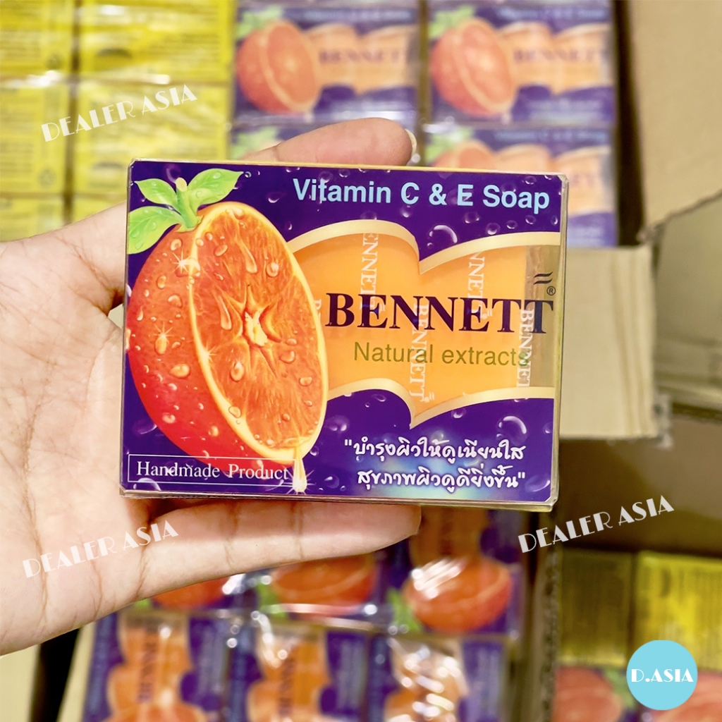 BENNETT BAR SOAP VITAMIN C+E 130g. สบู่วิตามิน สูตรวิตามินซีและอี (สีส้ม)