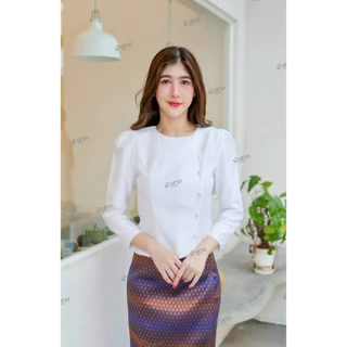 เสื้อผ้าไทยผ้าไหมสี่เส้นอัดผ้ากาว (เฉพาะเสื้อ)