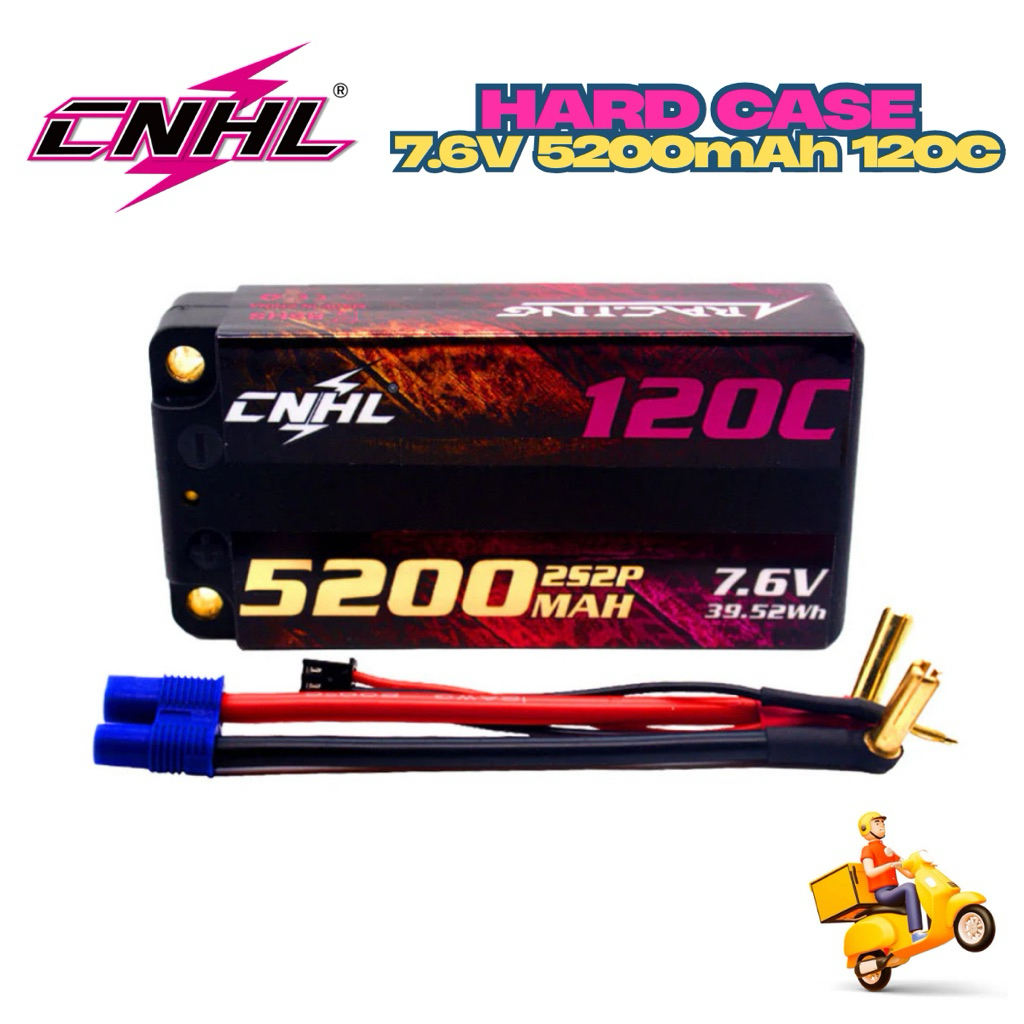 ⭐️CNHL 2S 7.6V 5200mAh 120C HV เคสแข็ง ก้อนสั้น (EC3 Plug)