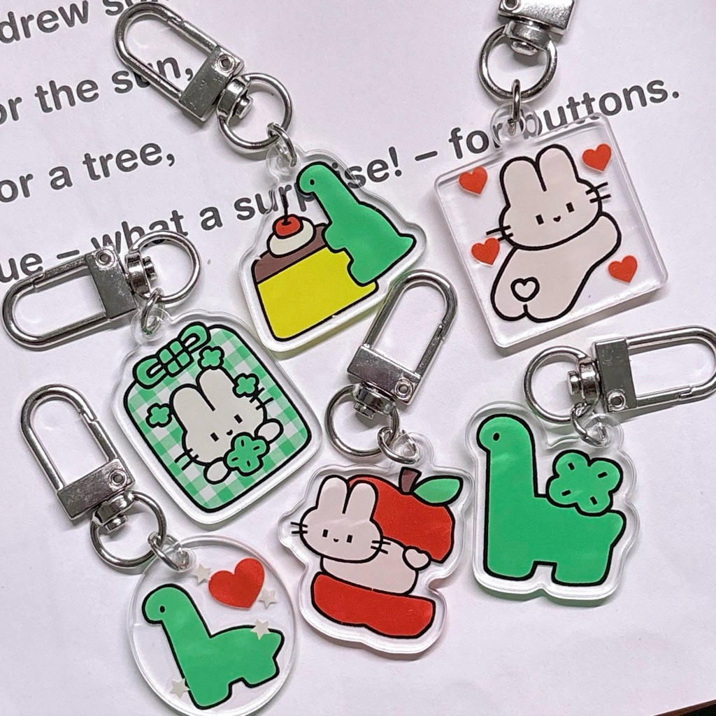 (Mini Keyring) Babidi & Kevin พวงกุญแจอะคริลิคใสจิ๋ว ขนาด 3 cm สกรีนด้านเดียว