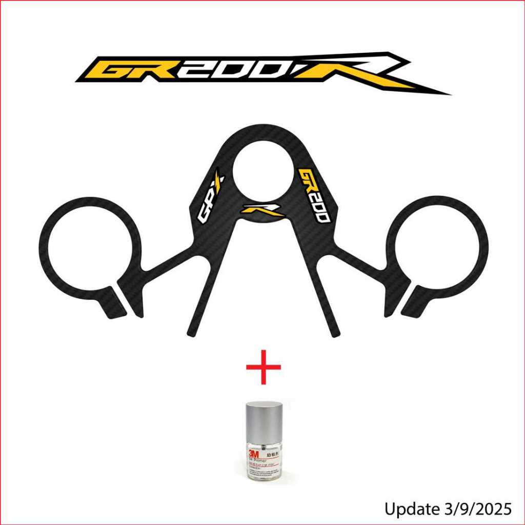 กันรอยแผงคอ GPX Demon รุ่น GR200R-เหลือง/ขาว + Primer 94 #gr200r #gpxgr200r #กันรอยgpx #กันรอยgr200r
