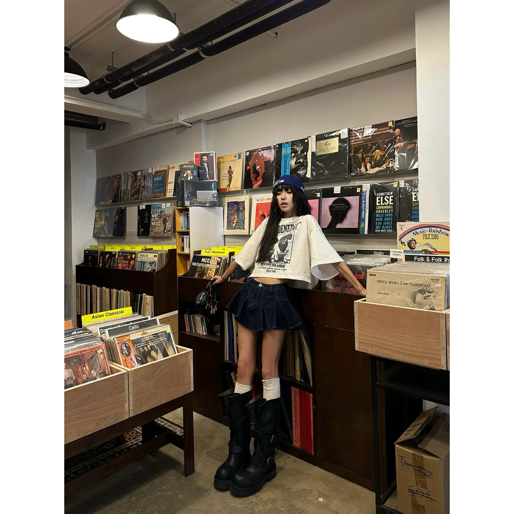 preorder✈️ Warden Edge🚦เสื้อยืดครอบ เอวลอย สตรีทแฟชั่นสไตล์rednote❤️🤩✨