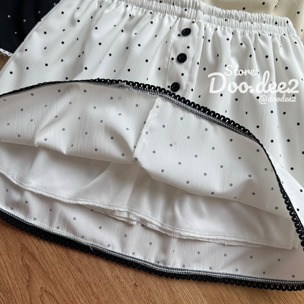 ♦️DOODEE2♦️กระโปรงทรงเอลายจุด เอวยางยืด มีซับใน - รูปที่ 2
