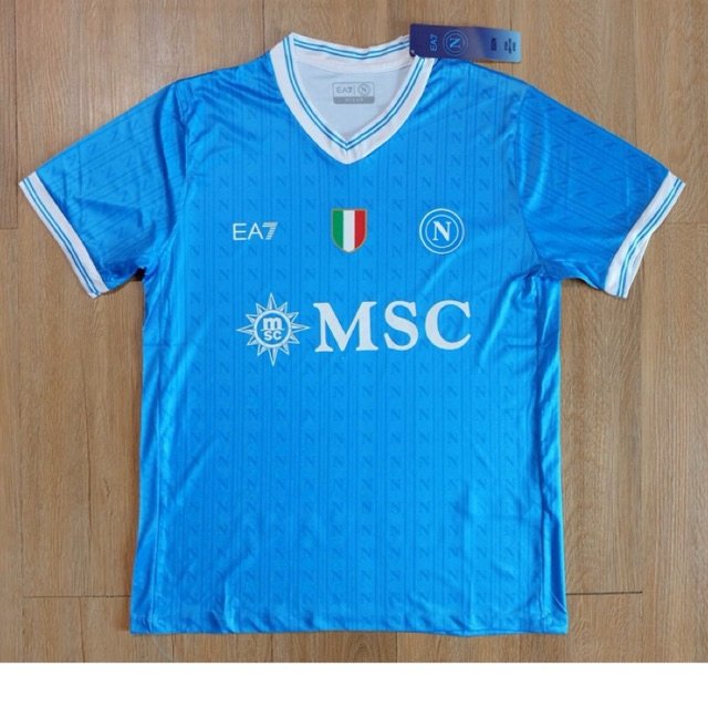 เสื้อบอล นาโปลี ชุดเหย้า ปี 2025/26 เกรด AAA (แฟนบอล) Napoli 25/26 Home สีฟ้า