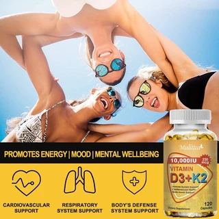 MULITTEA Vitamin D3 K2 Capsules เสริมสร้างกระดูกและส่งเสริมสุขภาพหัวใจและหลอดเลือด（วิตามินดี3 เค2）