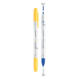 ปากกา ปากกาสี ปากกาสีน้ำ Monami โมนามิ Live color 2 หัว 0.6mm / 1.2 mm (จำนวน1ด้าม)