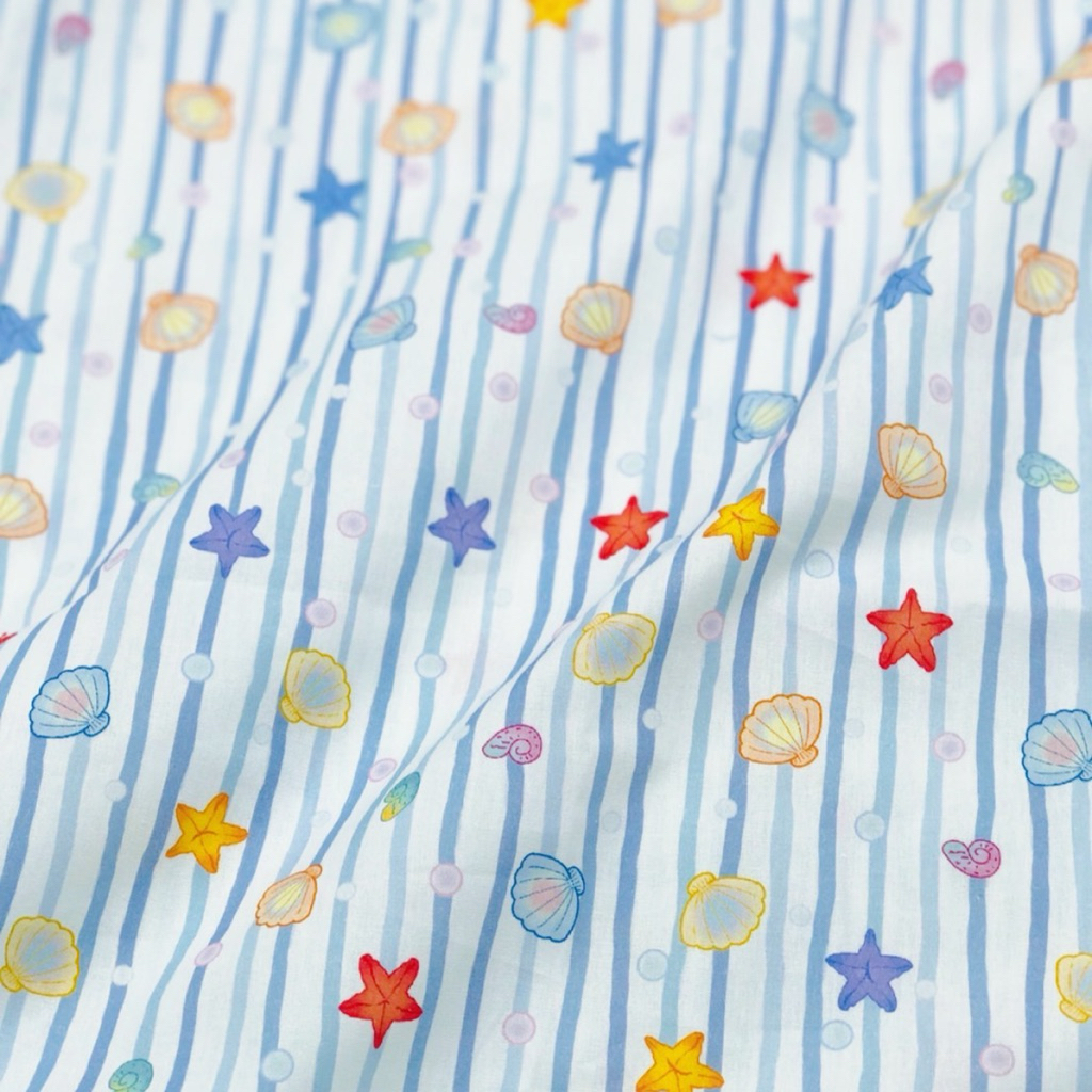 ผ้า cotton 100% หน้ากว้าง 145 cm.(58”) ตัดต่อเนื่องได้ วัดครั้งละ ครึ่งเมตร พร้อมส่งค่ะ