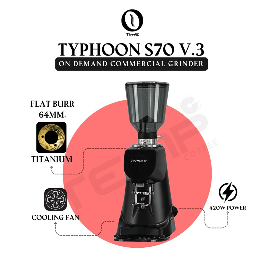 เครื่องบด TYPHOON S70 V3 Black สีดำใหม่ล่าสุด มีพัดลมระบายความร้อน รับประกันศูนย์ไทย 1 ปี