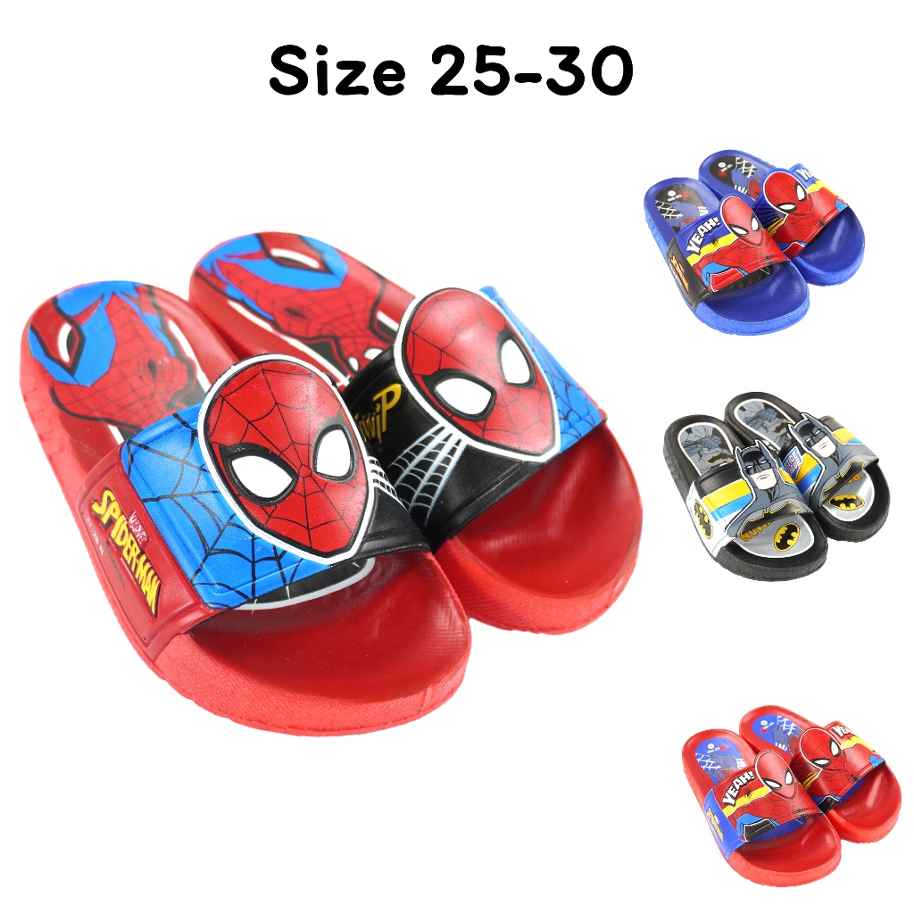 รองเท้าแตะเด็กผู้ชาย สไปเดอร์แมน แบบสวม ลิขสิทธิ์แท้ ลายการ์ตูน ไซส์ 25-30 รุ่น 