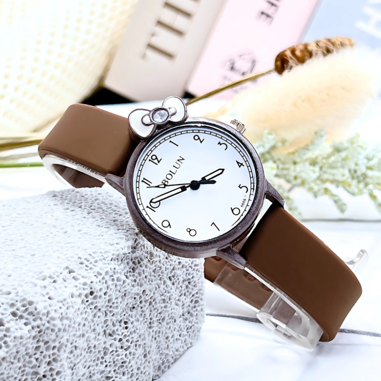 BOLUN #SH6666L นาฬิกาข้อมือสายยางซิลิโคน ดีไซน์หน้าปัดทรงกลมประดับเพชร หน้าปัด30มิล ตั้งเวลาให้