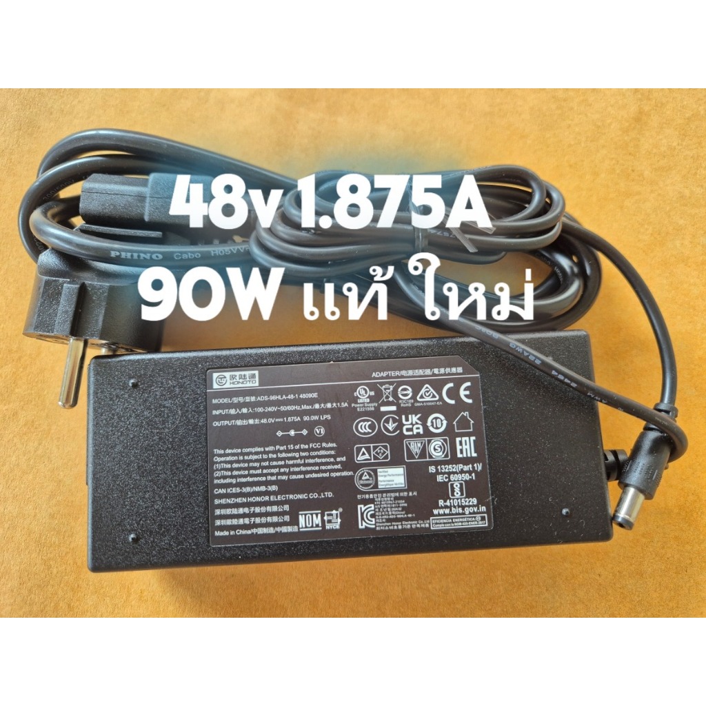 แท้ ใหม่ HOIOTO 48V 1.875A 90W AC Adapter สําหรับ Hikvision (5.5 x 1.75 mm) ADS-