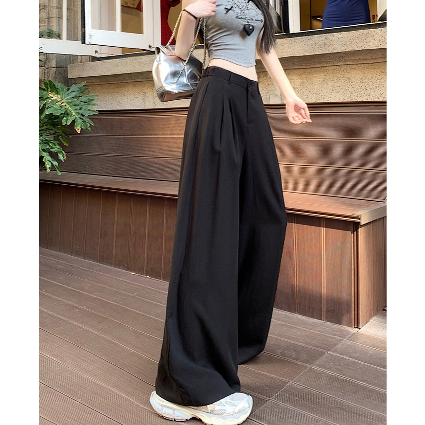 กางเกงขายาง กางเกงขากว้าง ทรงหลวม ใส่กับอะไรก็เริ่ด มีทั้งหมด4สี#91237 - รูปที่ 5
