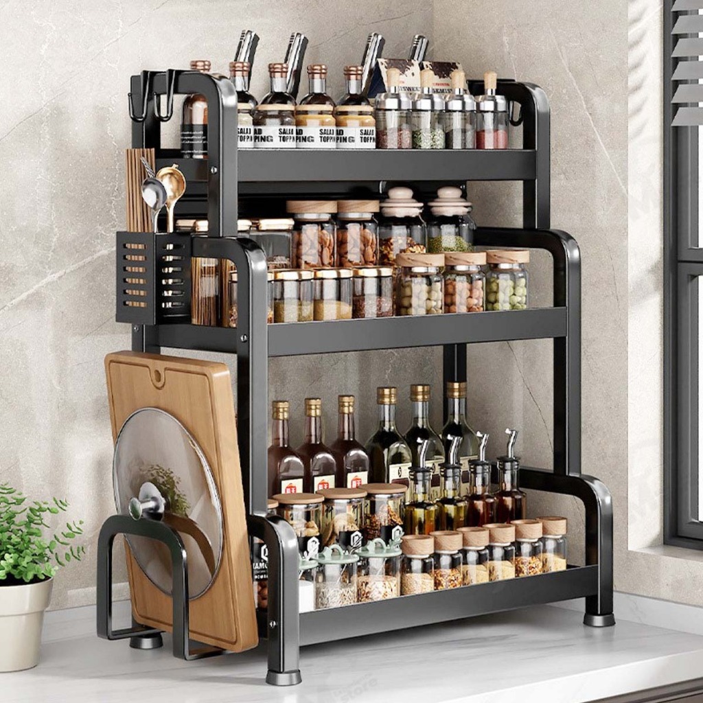 jxbangkokชั้นวางเครื่องปรุง ชั้นวางเครื่องปรุงสแตนเลส 2/3ชั้ ชั้นที่วางเครื่องปรุง ชั้นวางของในครัว ชั้นวางของในห้องครัว - รูปที่ 2