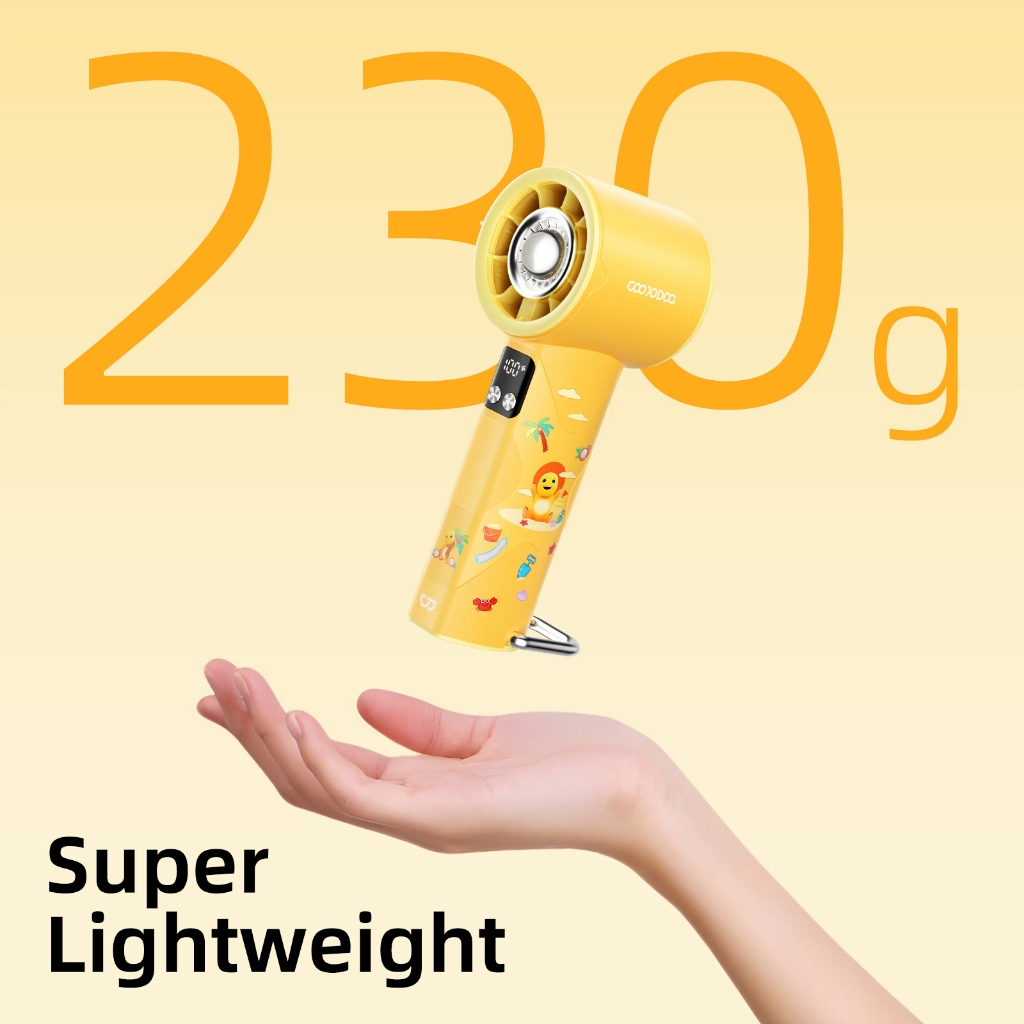 GOOJODOQ Gfs002 Nailoong พัดลมพกพา 4000mah พัดลมไอเย็น ด้วยแสงสว่าง พัดลมมือถือ พร้อมคาราบิเนอร์ - รูปที่ 5