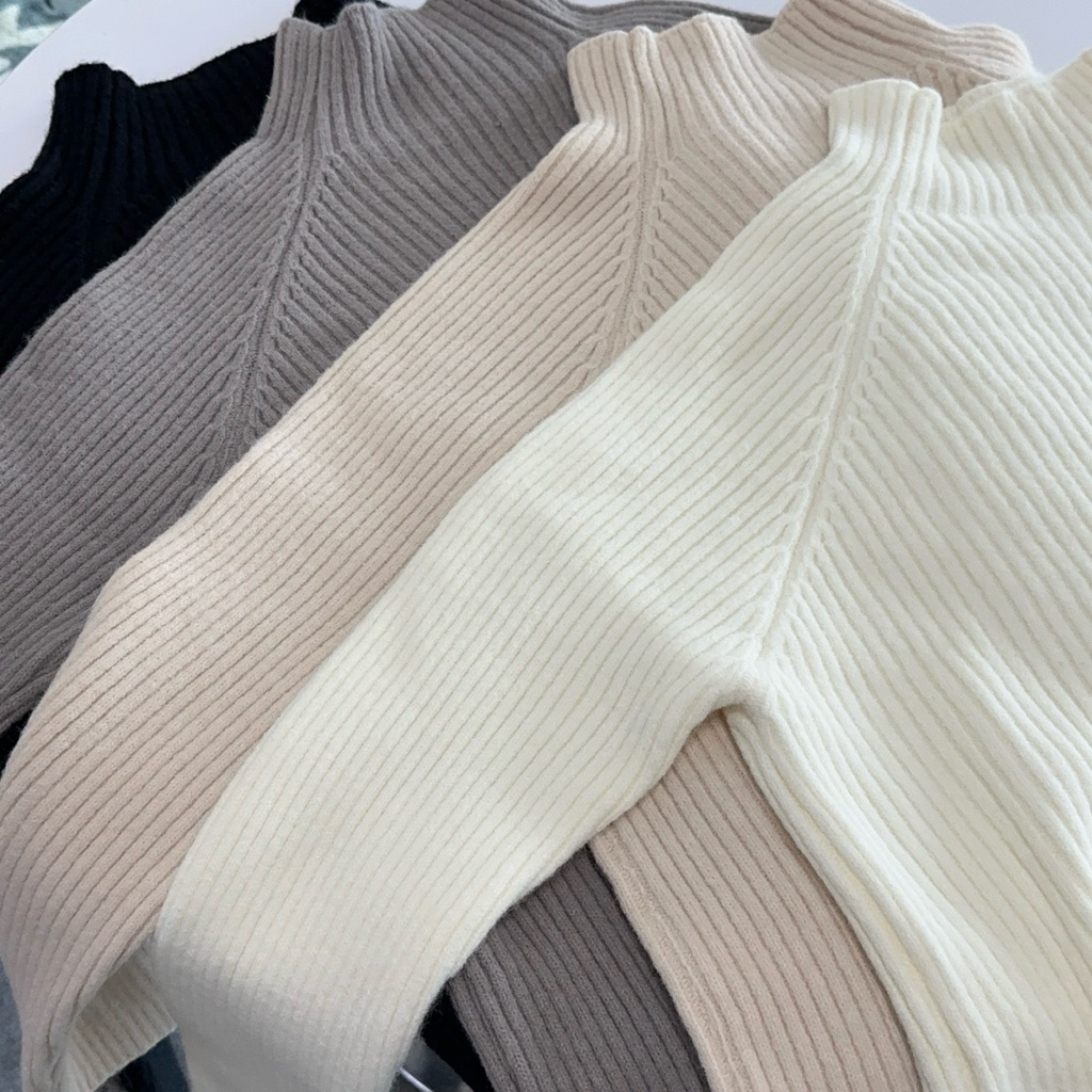 [umore.made] 🎀 Almond wool knit dress เดรสไหมพรมสั้น คอปีน ทอหนา ผ้านุ่ม อุ่นไม่คัน ทรงสวย - รูปที่ 6