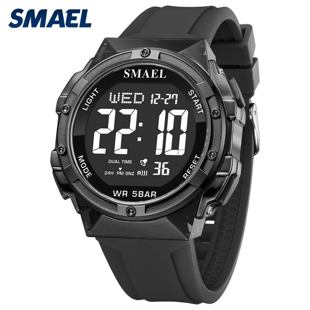 SMAEL 8112 นาฬิกาสำหรับผู้ชาย อเนกประสงค์ ใช้ได้ทั้งกลางแจ้งและในร่ม ระบบเตือนภัย จับเวลา เรืองแสงในที่มืด ทนน้ำและกันกร ราคา ถูกที่สุด ดีลบีเคเค แกลเลอรีภาพที่ 2