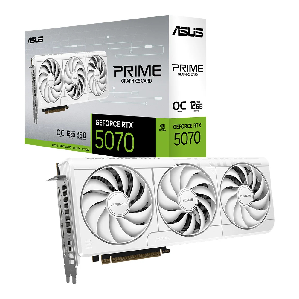 VGA (การ์ดแสดงผล) ASUS PRIME GEFORCE RTX 5070 WHITE OC EDITION 12GB GDDR7 (PRIME-RTX5070-O12G-WHITE)