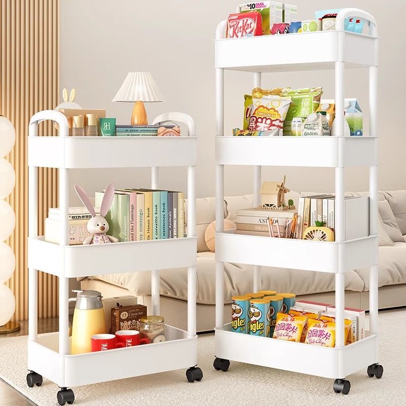 MINIHOMES ชั้นวางของ ชั้นวางของรถเข็นพลาสติก 3/4/5 ชั้น พร้อมล้อเลื่อน+ที่จับ วางของในครัว รุ่นฮิต พร้อมส่ง!