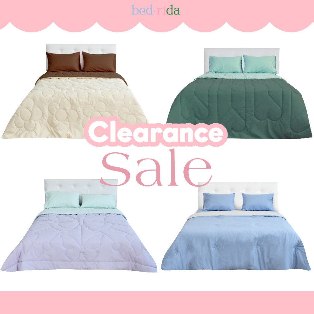 (Clearance Sale) BEDRIDA เฉพาะผ้านวมทูโทนแบบเย็บติด มีให้เลือกถึง 4 ลายปัก