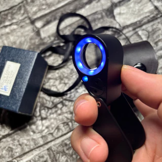 กล้องส่องพระ10x21 มม.ส่องจิวเวอรี่ ไฟ led 6 ดวง ไฟแบลคไลท์ เลนส์แก้วAchromatic Aplanatic ตัวเรือนโลหะ พร้อมกระเป๋าครบชุด