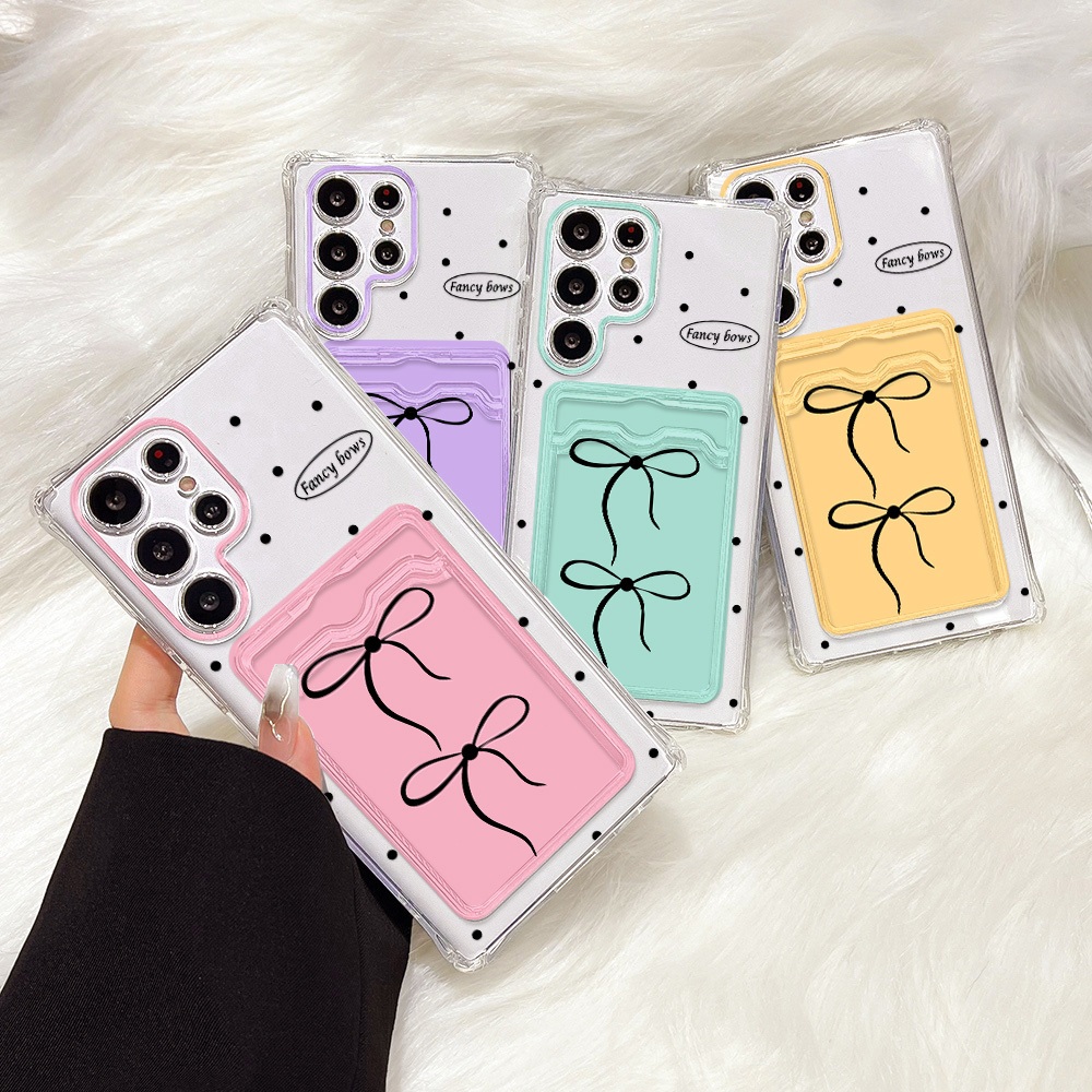 TPU ที่ใส่บัตรเคส For Samsung A57 A37 A17 A56 A07 A55 A36 A26 A06 A05S A73 A05 A34 5G S24 S26 Ultra FE A54 A15 A53 A52