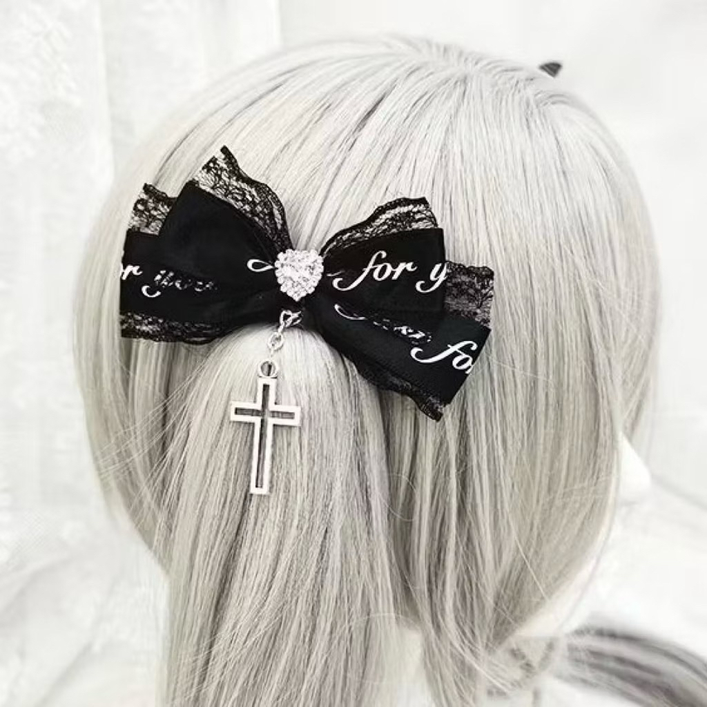 (พร้อมส่ง) กิ๊บติดผม ผ้าลูกไม้ สไตล์สาวญี่ปุ่น Jirai Kei