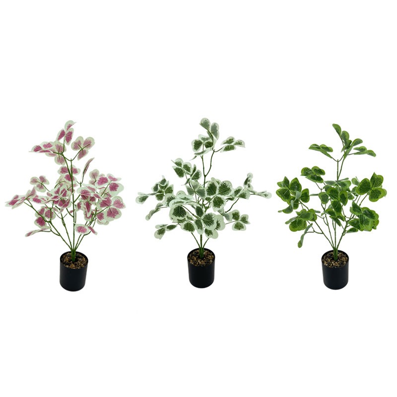 TR-30ส่งจากไทย  ดอกไม้ปลอม ช่อดอกโคลเวอร์ 3 สี สูง 50 ซม.