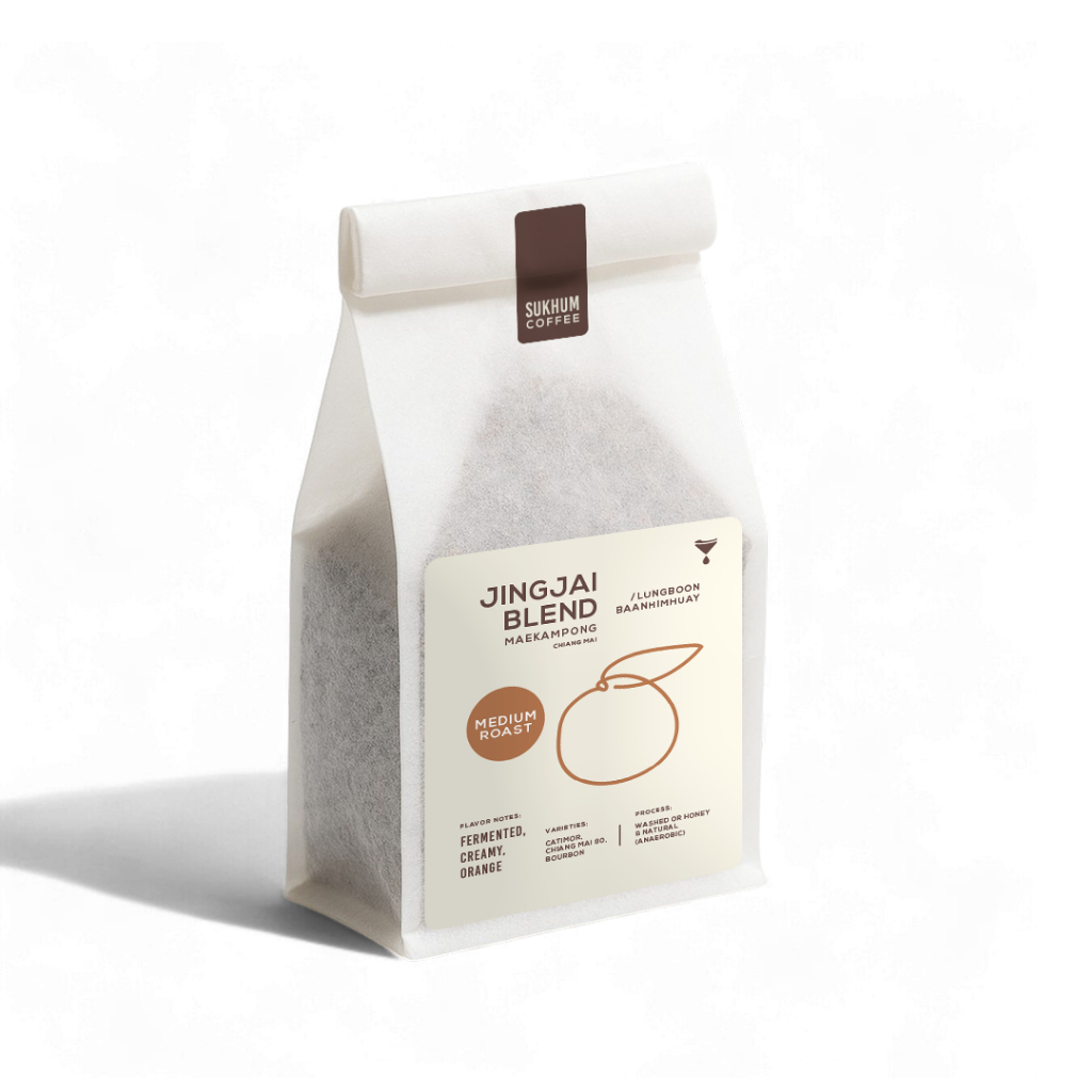 เมล็ดกาแฟคั่วกลาง JING JAI BLEND (ดอยแม่กำปอง จ.เชียงใหม่) ราคา ถูกที่สุด ดีลบีเคเค แกลเลอรีภาพที่ 2
