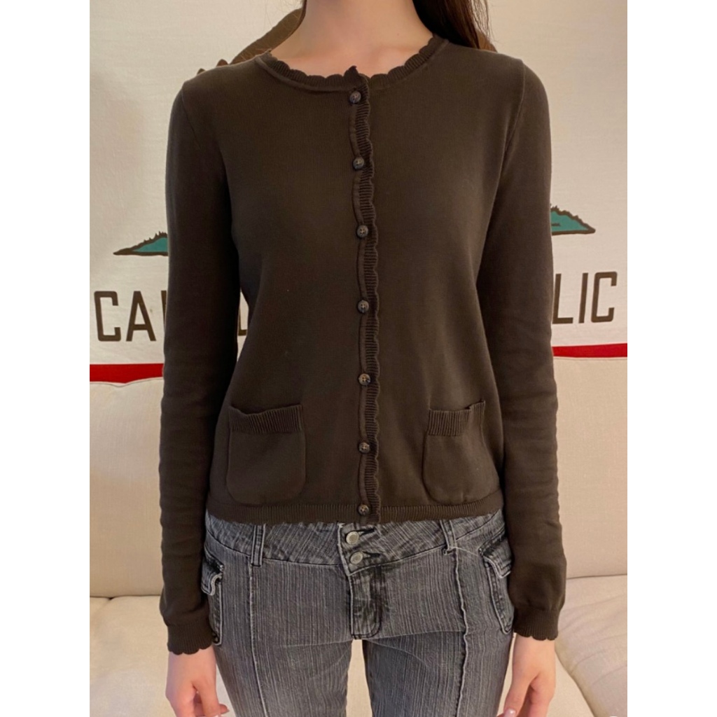 (พร้อมส่ง) BrandyMelville Zoe Cardigan (สีน้ำตาล) เสื้อคาร์ดิแกน เสื้อแขนยาว ของแท้จากช็อป