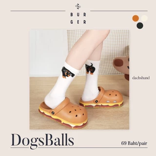 DogsBalls ถุงเท้าแฟชั่นครึ่งแข้ง ลายไข่น้อนหมา 4 แบบ น่ารัก ราคาถูก คุณภาพดี