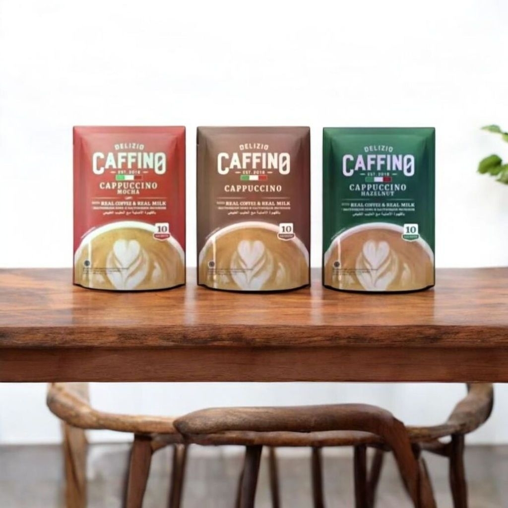DELIZIO CAFFINOกาแฟสำเร็จรูปอินโดนีเซีย 200g(มี10ซอง)มี3รสชาติให้เลือก