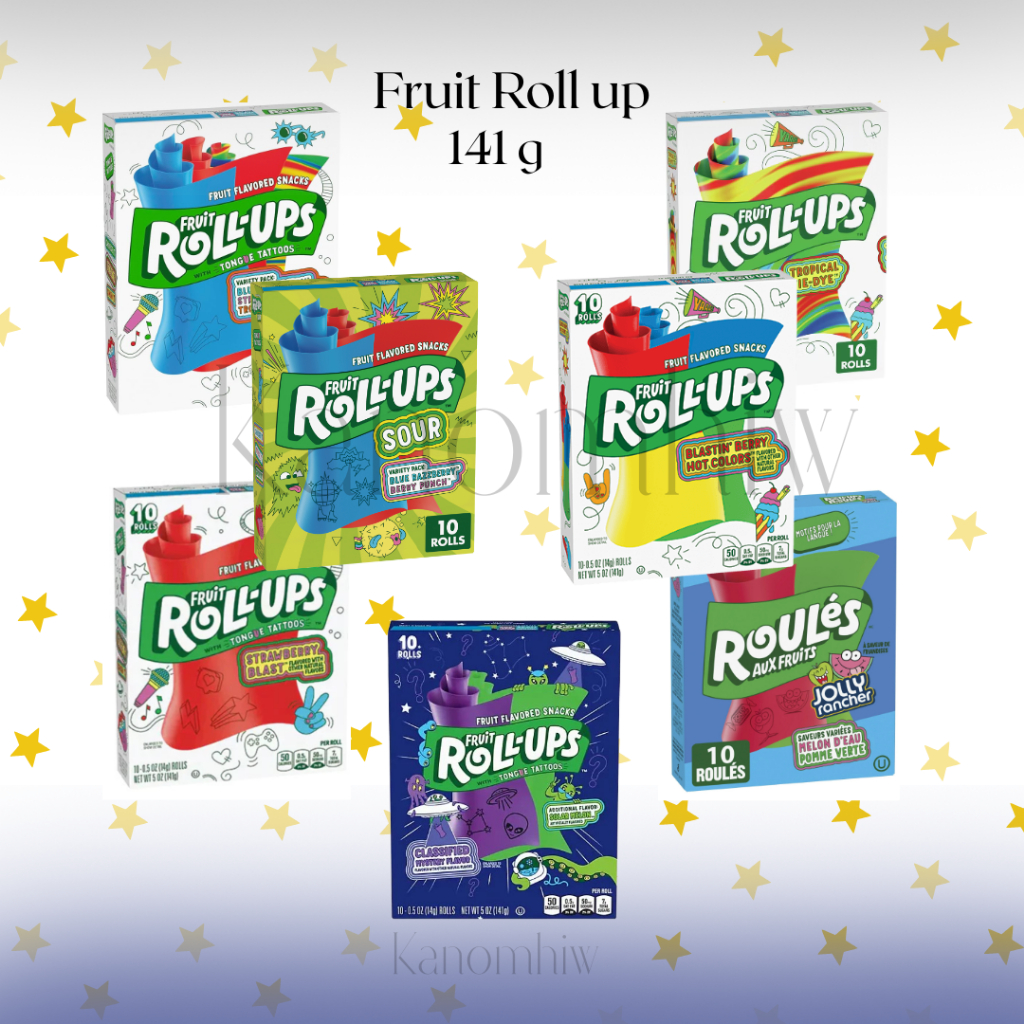 Fruit Roll-Ups With Tongue Tattoos 10 Rolls น้ำหนัก 141 กรัม มี 7 รส จากสหรัฐอเมริกา