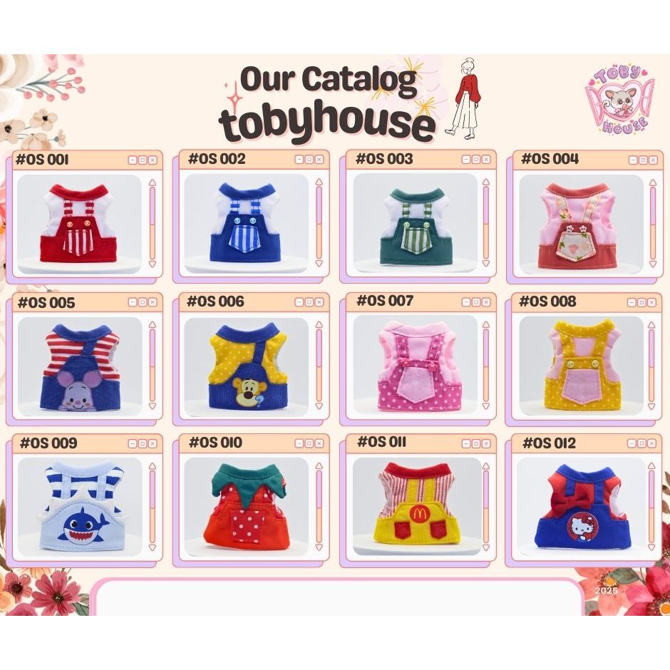 Tobyhouse เสื้อเอี๊ยมลิงจิ๋ว มาโมเสต/บุชเบบี้ นุ่มสบาย ใส่นอน ใส่เล่น ระบายอากาศ (รหัส OS001-012)