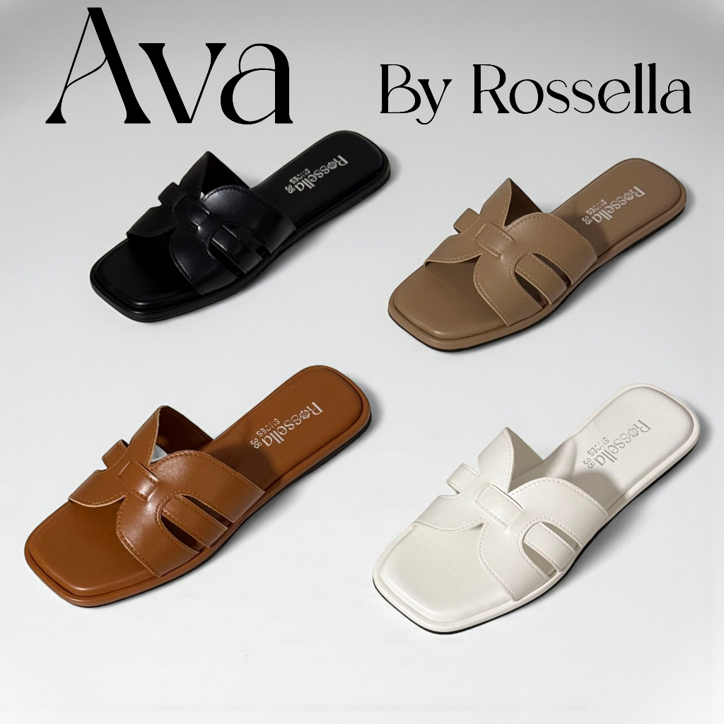 รองเท้าแตะนุ่มนิ่มคาดเข็มขัดลาย H ( พื้นนุ่มพิเศษ ) รุ่น Ava by Rossella