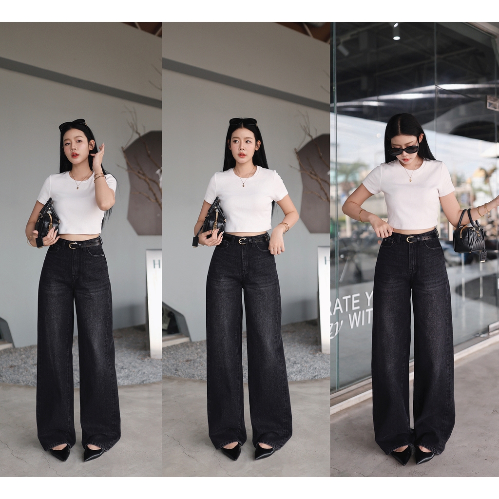 กางเกงยีนส์ N7080 BLACK CAT JEANS - NUMBERSEVEN