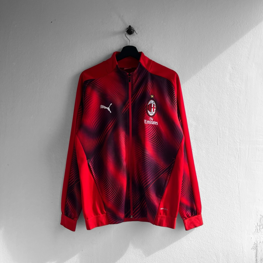 เสื้อแจ็คเก็ต PUMA AC MILAN STADIUM JACKET FLY EMIRATES MENS L NEW DRYCELL FULL ZIP 2019-2020 แท้มือ