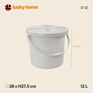 LUCKY HOME ถังแยกขยะ 12 ลิตร D-12 ขนาดสินค้า (เส้นผ่าศูนย์กลางxสูง) : 28 x 27.5 cm