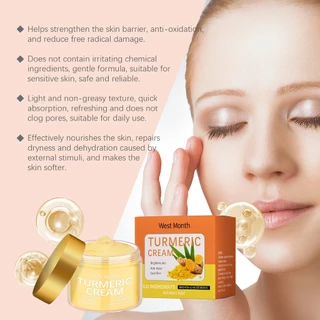 West&Month Moisturizing Facial Cream ครีมบำรุงผิวหน้าขมิ้น ปรับสีผิวให้สว่างขึ้น ครีมบำรุงผิวขาว ลดสิวและอาการอักเสบ