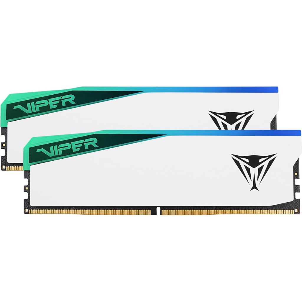 32GB (16GBx2) RAM 6000MHz DDR5 CL30 White PATRIOT Viper Elite 5 RGB (PVER532G60C30KW)