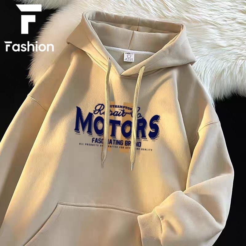 เสื้อเเขนยาวมีฮู้ด เสื้อเเขนยาวทรงหลวม ใส่สบายเเฟชั่น UNISEX - รูปที่ 6