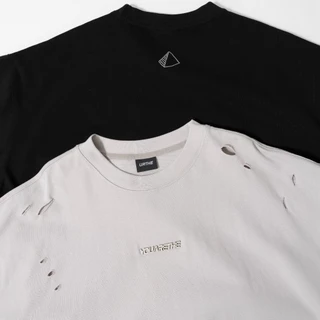 URTHE - เสื้อยืด แต่งขาด Oversize รุ่น STIMULANTS FADED TEE