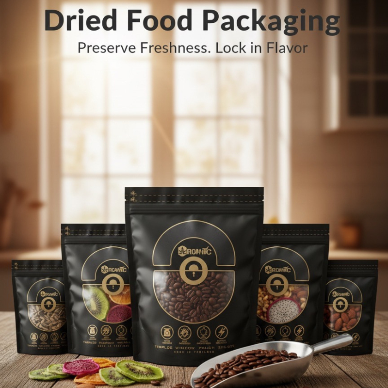 ถุงซิปล็อคตั้งได้ ORGANIC สำหรับเก็บเมล็ดกาแฟ อาหาร ยาและสมุนไพร ถุงซีล คุณภาพสูง มีให้เลือกหลายขนาด